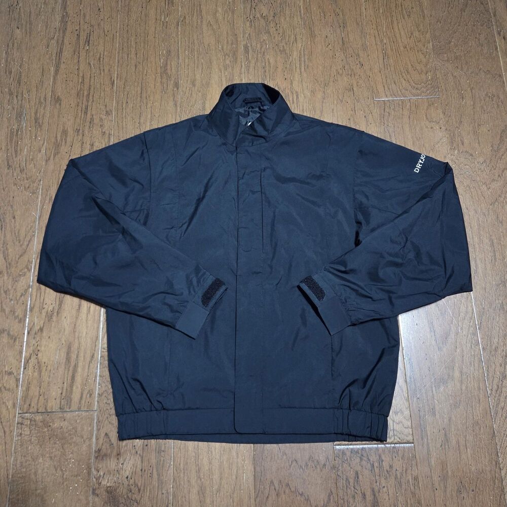 FootJoy DryJoys Windbreaker Jacket Mens M Black Golf Performance Full Zip